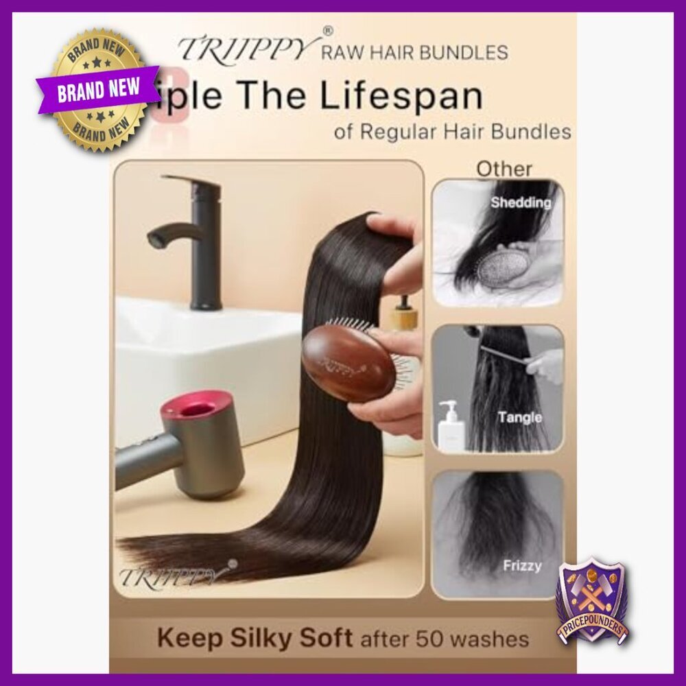 14 Inch Raw Cambodian Human Hair Bundle, Straight Sew-In Weave - Picture 5 of 6